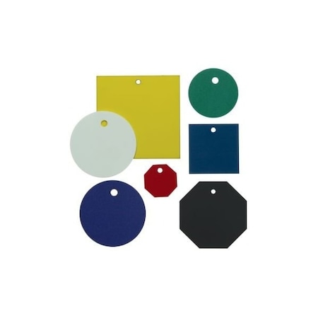 Accuform Blank Accu-Ply Tags, 1in Circle, Engravable Plastic, White, 25PK TDG211WT